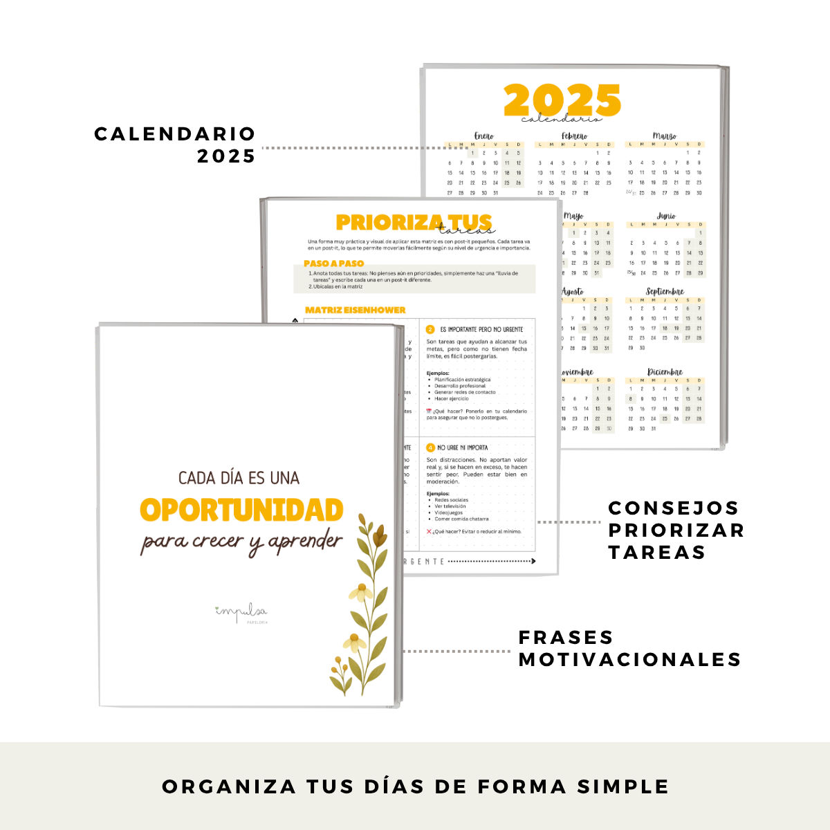 Planner Diario 2 Meses Sin Fecha - Con Notas - Portátil y Liviano