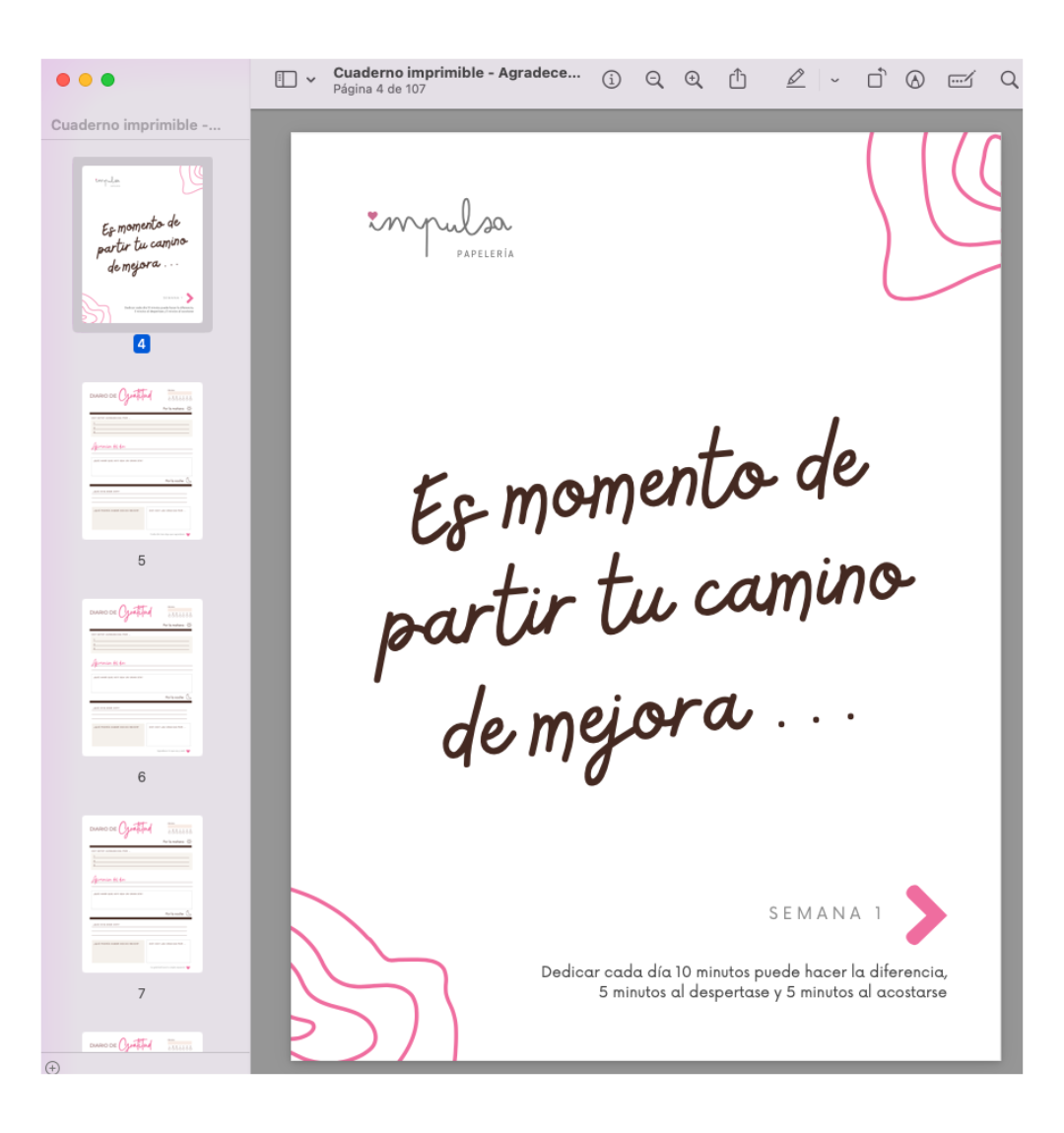 Cuaderno de gratitud 90 días
