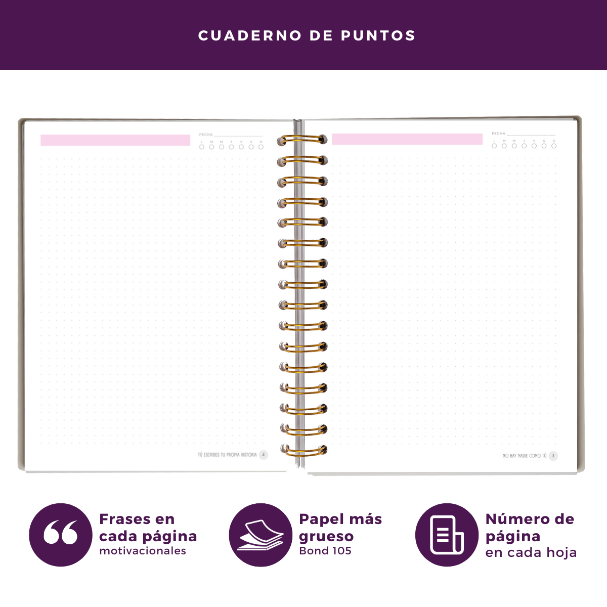 Cuaderno De Notas / Hojas Con Puntos