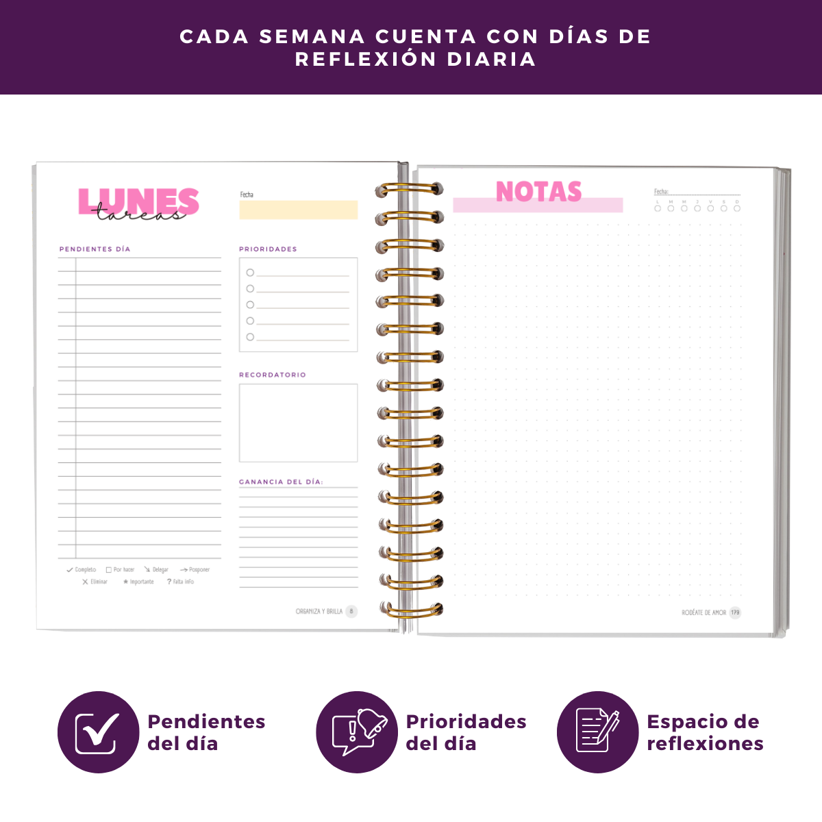 Planifica Tu Día - Planner Diario 3 Meses Sin Fecha