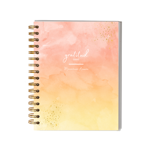Diario de Gratitud Personalizado con Nombre - Rosa