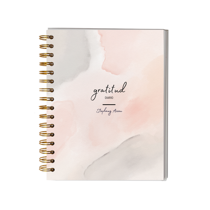 Diario de Gratitud Personalizado con Nombre - Rosa