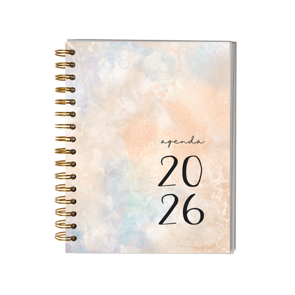 Agenda 2026 con fecha amarilla - Tareas diarias 12 meses