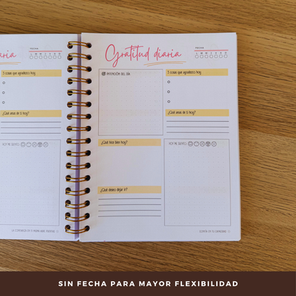 Diario de Gratitud Personalizado con Nombre - Rosa