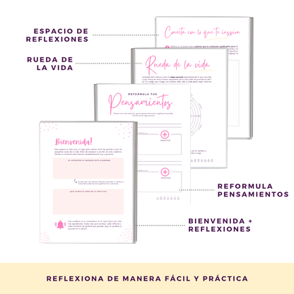 Diario de Gratitud Personalizado con Nombre - Rosa