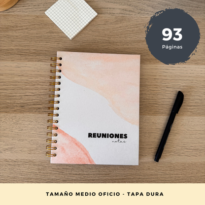 Cuaderno de Reuniones Profesional - Espacio para 60 Reuniones