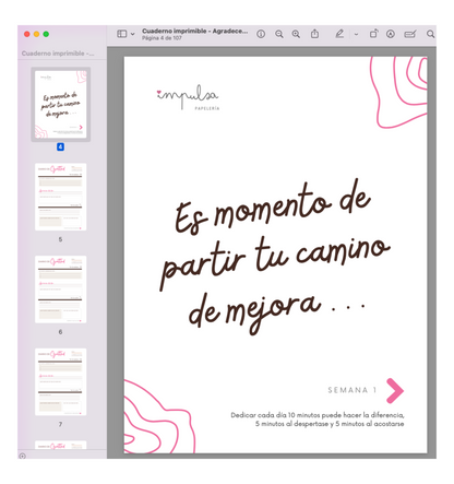 Cuaderno de gratitud 90 días