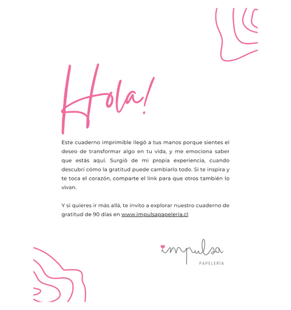 Diario de gratitud 2 semanas