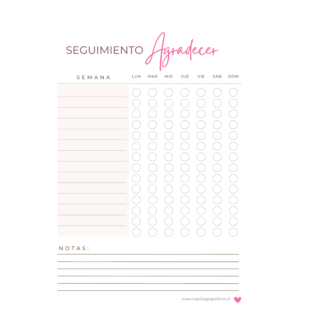 Diario de gratitud 2 semanas