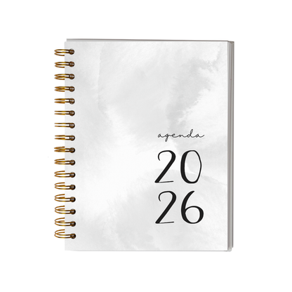 Agenda 2026 con fecha neutra - 12 meses espacio notas liviana