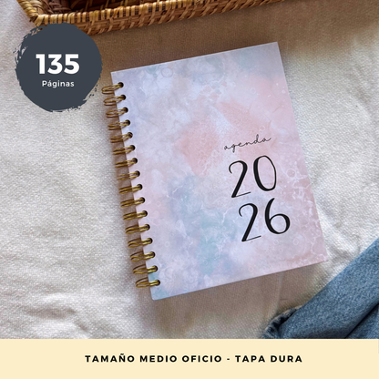 Agenda 2026 con fecha amarilla - Tareas diarias 12 meses