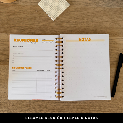 Cuaderno de Reuniones Profesional - Espacio para 60 Reuniones