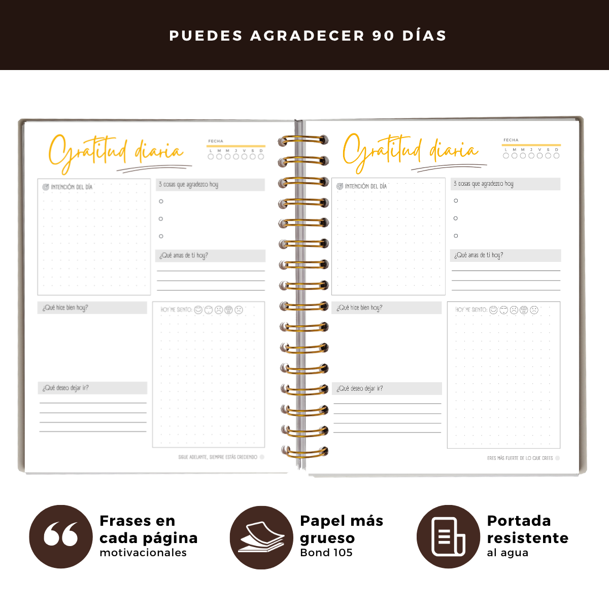 Diario de Gratitud Personalizado con Nombre -Neutro
