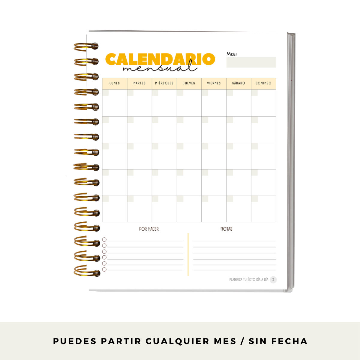 Planner Diario 3 Meses Sin Fecha - Sábado Y Domingo - Frase