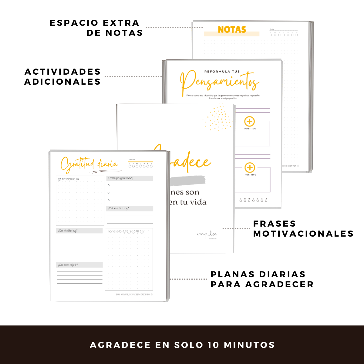 Diario De Gratitud - 90 Días - Diseño Neutro