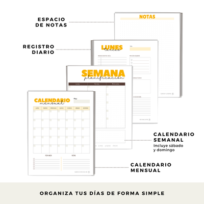 Planifica Tu Día - Planner Diario 3 Meses Sin Fecha