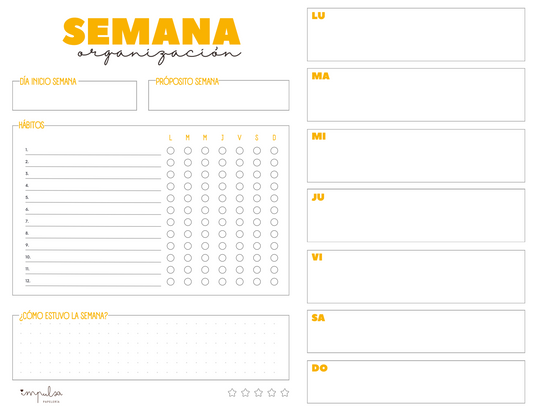 Planificador Semanal imprimible gratis