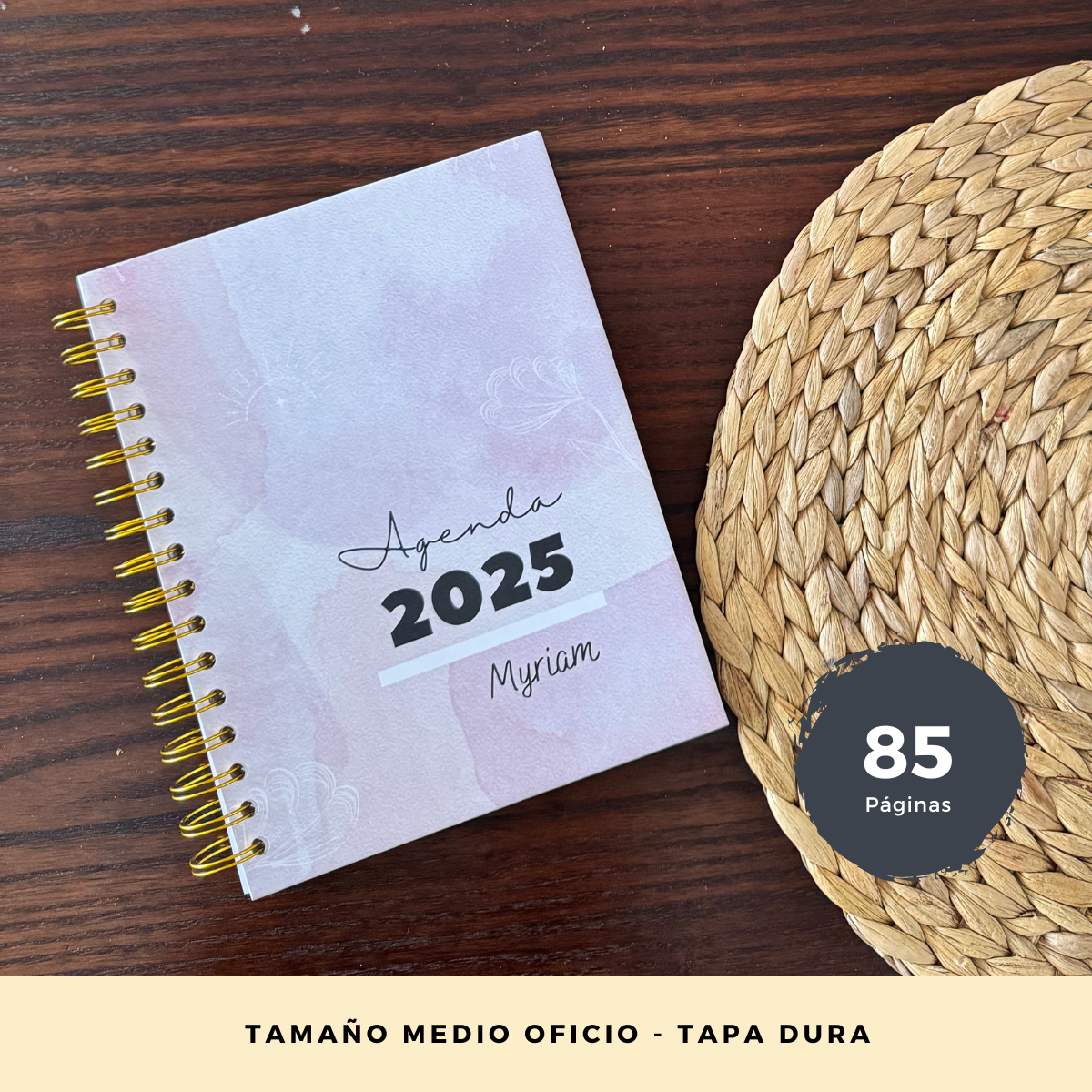 Agenda Personalizada 2025 - Letra Grande Y Frases