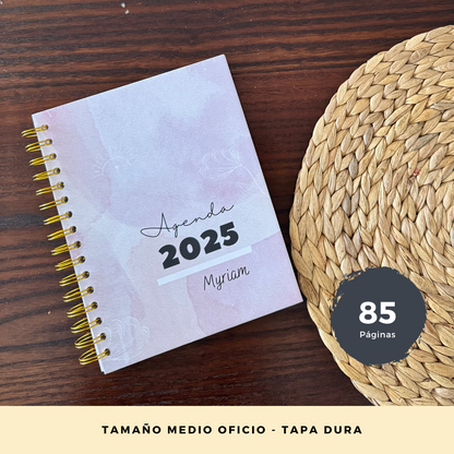 Agenda Personalizada 2025 - Letra Grande Y Frases